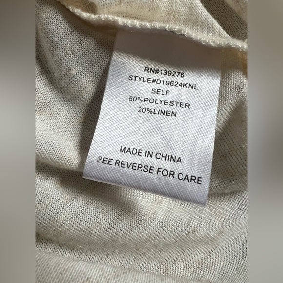 Daniel Rainn Kandra Linen Blend Scalloped Ruffled Cream Off-Shoulder Top. Size S - Picture 4 of 8